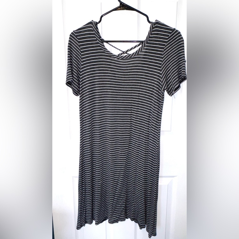 Olivia Rae Black and White Striped Dress  (USED)